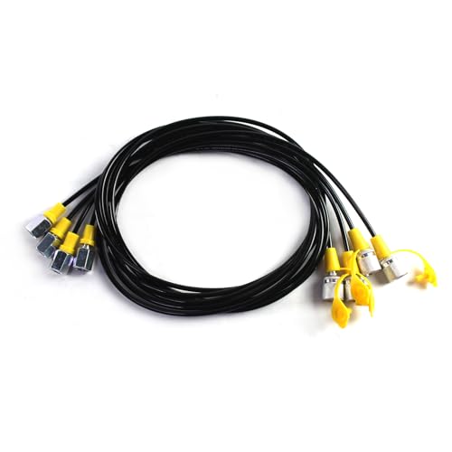 Hydraulic Pressure Test Kit 10Mpa/25Mpa/40Mpa/60Mpa 4 Pressure Gauges 10 Test Couplings 3 Test Hoses for Excavator Construction Machinery(with Sturdy Carrying Case Black) - size: Black 4 Gauges 10 Couplings