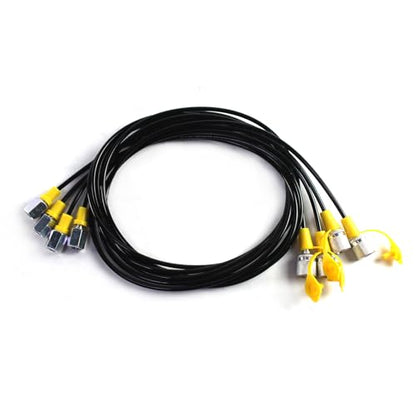 Hydraulic Pressure Test Kit 10Mpa/25Mpa/40Mpa/60Mpa 4 Pressure Gauges 10 Test Couplings 3 Test Hoses for Excavator Construction Machinery(with Sturdy Carrying Case Black) - size: Black 4 Gauges 10 Couplings