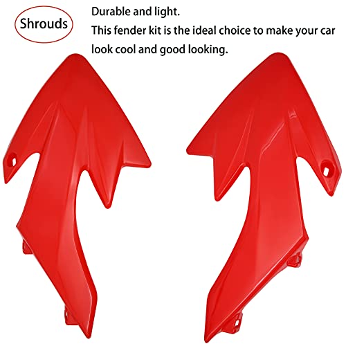 Kie CRF50 Plastic Kit XR50 Fender Kit Red White Fairing Fender Kit - Motorcycle Fender Fairing Body Work Kit Compatible with Honda CRF 50 XR 50 SDG SSR 107 110 125 Pit Dirt Bike