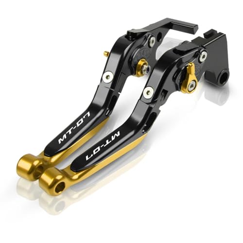 for MT07 MT 07 FZ07 2014-2021 Brake Clutch Levers Motorcycle Accessories CNC Handlebar Adjustable Folding Extendable Gold - color: Gold