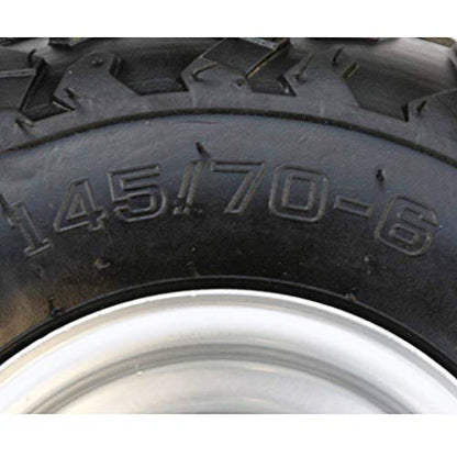 TDPRO 4PCS 145/70-6 Tires With 6 inch Wheels Rims for ATV Go Kart - color: 4PCS