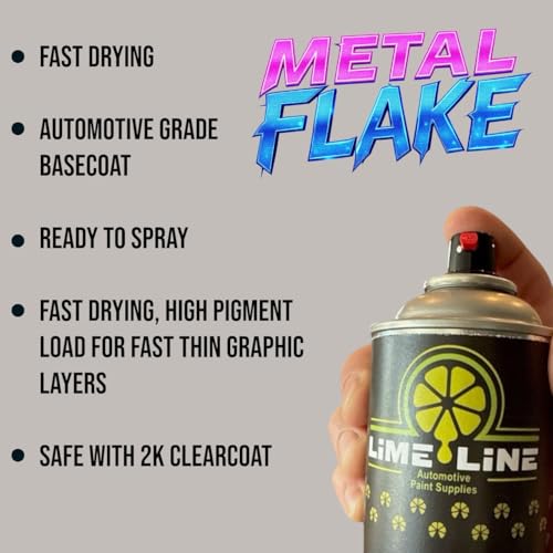 LiME LiNE Metal Flake Basecoat Automotive Grade Sparkle Spray Paint (Black) - color: Black