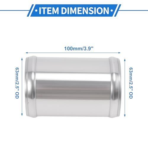 2.5" OD 0° 6063 Aluminum Alloy Tube Intercooler Pipe Polishing Air Intake Connection Hose Bilateral with Hump 4" Length 0.07" Thickness - size: 2.5"OD 4"Length