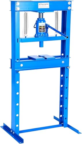 20-Ton Hydraulic h-Frame Shop Press with Adjustable Worktable & Press Plates | Heavy-Duty Press for Bending Straightening Bearing Installation | Ideal for Auto Repair Garages & Workshops,Blue. - color: Blue-20T