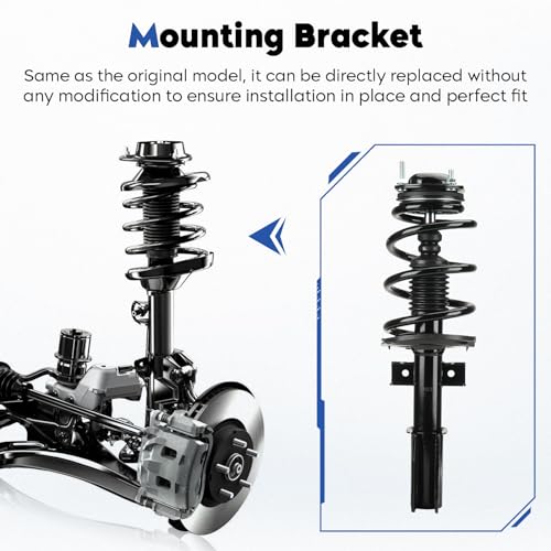 Front Struts w/Coil Spring Assembly Shock Absorber Fit for 07-12 GMC Acadia/08-12 Buick Enclave/07-10 Saturn Outlook/09-12 Chevy Traverse, All Models 3.6L V6 Gas Only, Replace for 172518