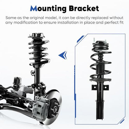 Front Struts w/Coil Spring Assembly Shock Absorber Fit for 07-12 GMC Acadia/08-12 Buick Enclave/07-10 Saturn Outlook/09-12 Chevy Traverse, All Models 3.6L V6 Gas Only, Replace for 172518