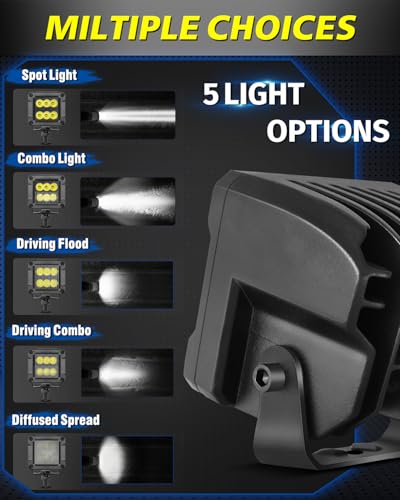3 Inch CREE LED Pods 2-Pack 120W Spot Off-Road Lights - color: White Spot, size: 3 Inch Cube