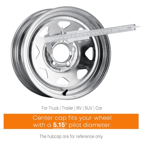 5.15 inch Trailer Center Caps Push Through Wheel Center Caps for Truck Trailer RV Wheels Rims Steel Black Hub Covers, 4PCS, Silver, Height 5 in - color: Matt Black, size: 5.15in Hub Hole, 5in Tall