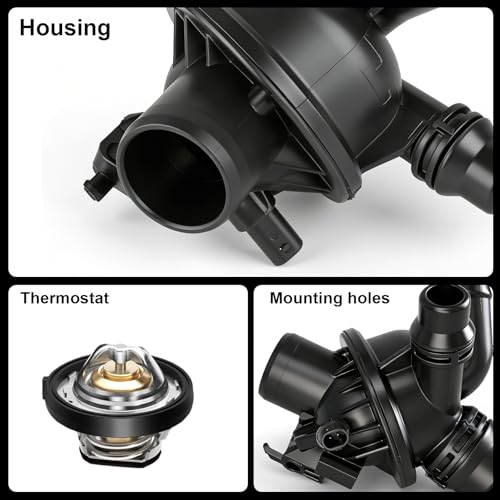 Engine Coolant Thermostat Housing Assembly Compatible with BMW 535i 2011-2016,535i GT 2010-2017,535i GT xDrive,535i xDrive,740i 640i xDrive Gran Coupe,ActiveHybrid 5,OEM#11538671516 11537601159 - size: 902-5173