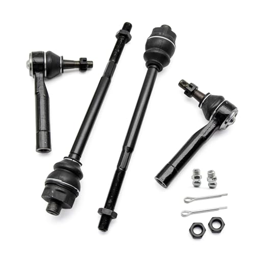 4pc Front Inner Outer Tie Rods for Chevy Silverado 1500 4WD 99-06 - size: ES3488 ES3493