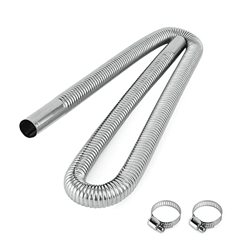 color tree Stainless Steel Exhaust Pipe 1 Inch 2.5CM ID Parking Air Heater Fuel Tank Diesel Gas Vent Hose Length 47.2Inch 120CM - size: 120CM