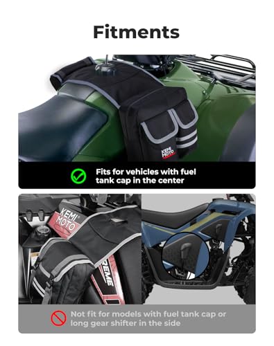 KEMIMOTO ATV Tank Bag, Water-resistant Warm Cooler Motorcycle Saddle Bag - color: Black