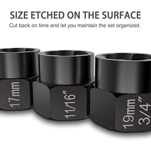 Eapele 13pcs Bolt Extractor Set, Stripped Nut Remover Twist Sockets, Fit 3/8" Square Drive with Solid Storage Case, Stripped Bolt Extractor (13pcs, Black) - size: 13pcs
