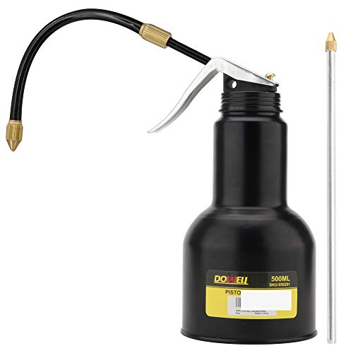 DOWELL Oil Can Pump Oiler 16oz 500ml, Oil Squirt Can Metal, Black - size: 16 oz