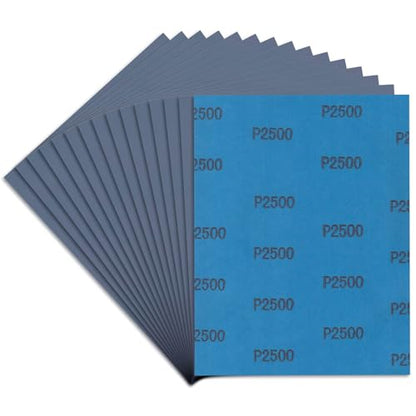 Sandpaper 2500 Grit, 9 x 11 inches, 15-Sheets - size: 2500 Grit, 15 Sheets, 9 x 11 inches