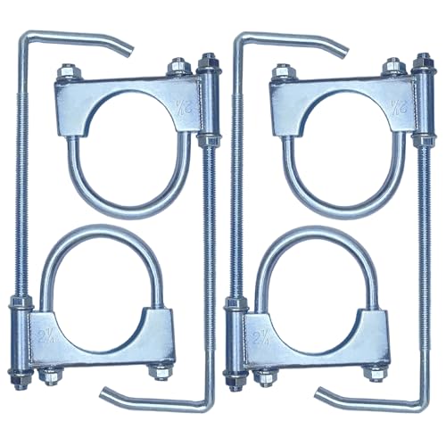 2.25" Universal Exhaust Clamp With Hanger, Muffler Hanger, 4 Pack - size: 2.25 Inch-4 PACK