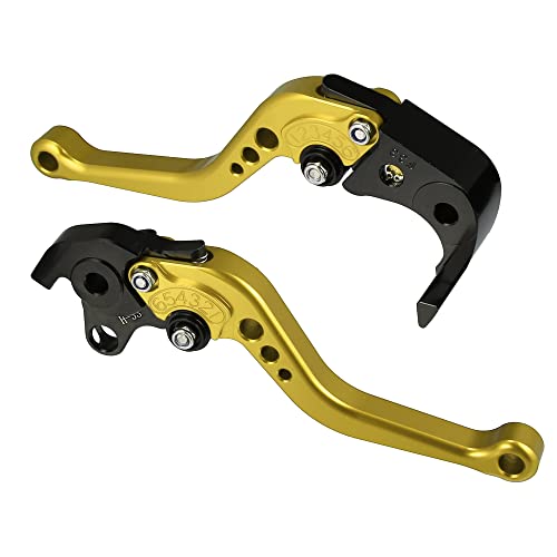 X AUTOHAUX Brake Clutch Levers Adjustable Folding CNC for Honda CBR1000RR - color: Gold Tone