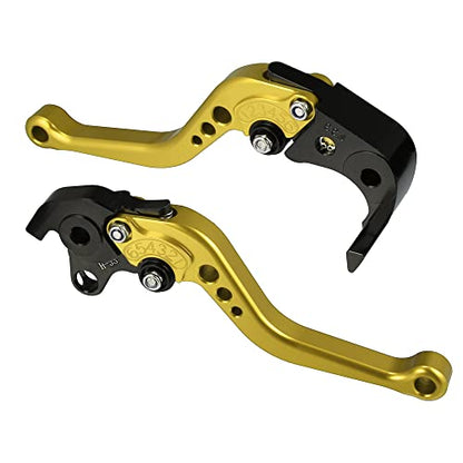 X AUTOHAUX Brake Clutch Levers Adjustable Folding CNC for Honda CBR1000RR - color: Gold Tone