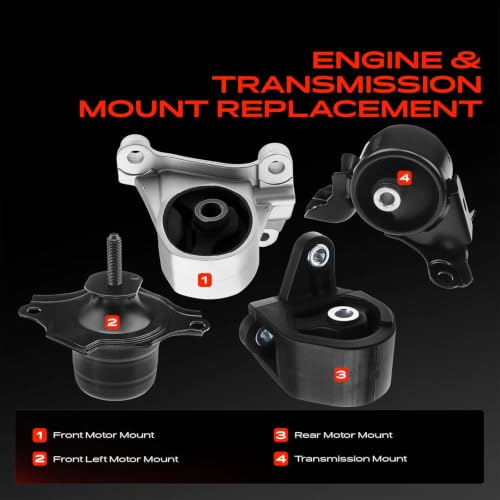 A-Premium Engine Motor Mount and Transmission Mount Kit, Set of 4 - style: 2001-2005 Civic L4 1.7L Manual