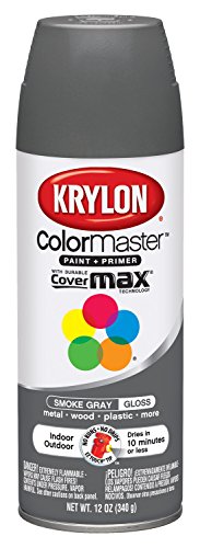 Krylon K05160807 ColorMaster Paint + Primer, Gloss, Smoke Gray, 12 oz. - color: Smoke Gray, size: 12 Ounce (Pack of 1), style: Gloss