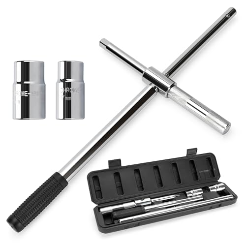 TONDA 4 Way Lug Wrench, Extended Tire Iron, 1/2" Drive, 17/19mm & 21/23mm - style: Extended