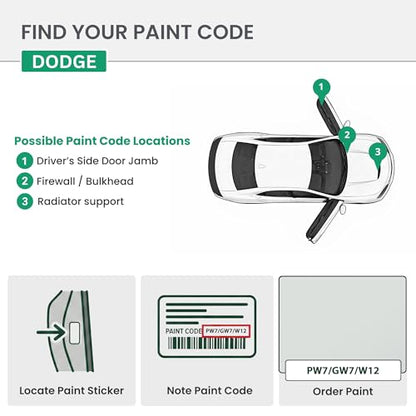 ERA Paints - PW7/GW7/W12 - Bright White for DODGE Exact OEM Color Match Automotive Touch Up Paint for Cars - Spray Paint with Premium Spray Nozzle - Basic Kit - Made in USA - style: Spray - Basic Kit