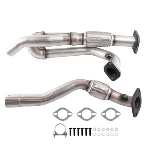 Exhaust Front Flex Y Pipe Compatible with 2009-2017 Traverse, 2009-2017 Acadia (Incl. 2017 Acadia Limited), 2009-2013 Enclave, 2009-2010 Outlook 3.6L V6, OE:50484 EPA - size: 2009-2010 Outlook 3.6L V6