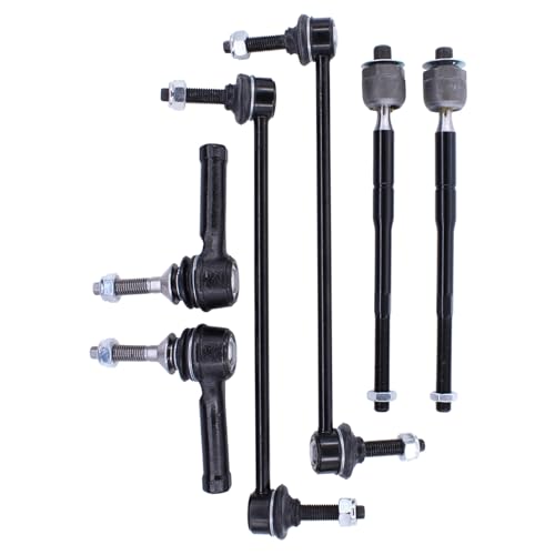 NewYall 6pc Front Left Right Inner and Outer Tie Rod End Sway Bar Link