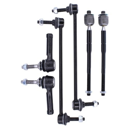 NewYall 6pc Front Left Right Inner and Outer Tie Rod End Sway Bar Link
