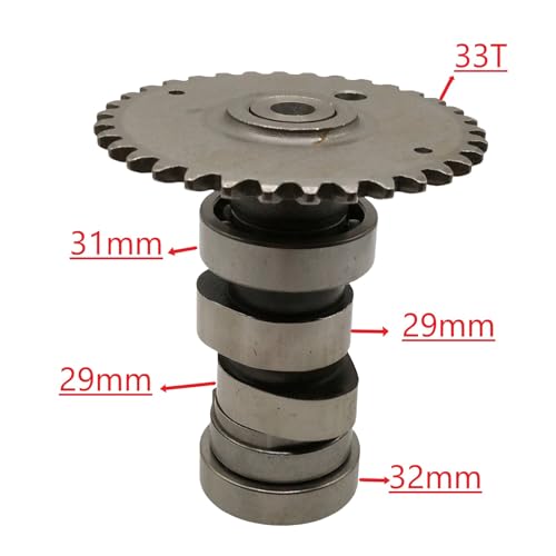 RedCap GY6 125cc 150cc High-Performance Engine Camshaft for 152QMI 157QMJ 4-Stroke Engines Compatible with Chinese Scooters Mopeds ATVs Go-Karts Fits Taotao SunL Kazuma Roketa Coolster Models