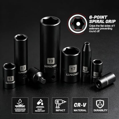 LLNDEI 390Pcs Mechanics Tool Set and Drive Deep Socket Set, 1/4" 3/8" 1/2" - size: Full Size