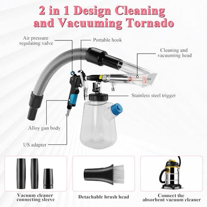 3IN1 Car Cleaning Gun Detachable Sprinkler Head for Detailing - color: blue