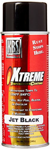 KBS Coatings 65102 Jet Black Xtreme Temperature Coating - 12 fl. oz. - color: Jet Black, size: 12 Fl Oz (Pack of 1)