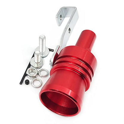 DEVMO 2pcs XL Size Aluminum Alloy Universal Turbo Sound Exhaust Muffler Pipe Whistle Car Roar Maker Red - color: Red