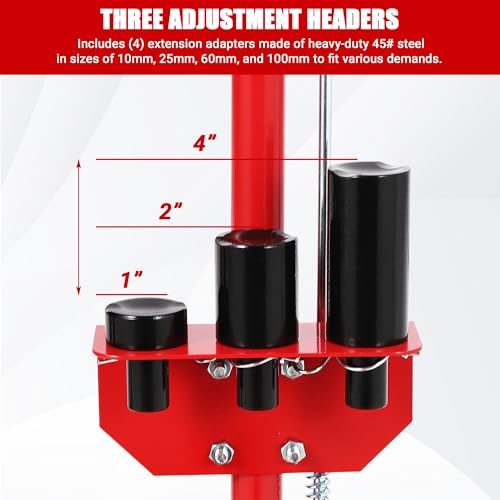 22 Ton Air Hydraulic Floor Jack for Heavy Duty Trucks & Tractors – Low Profile (9"-17.7"), 4 Adapters, 46" Adjustable Handle – 44,000 Lbs Capacity - color: 22 Ton Red
