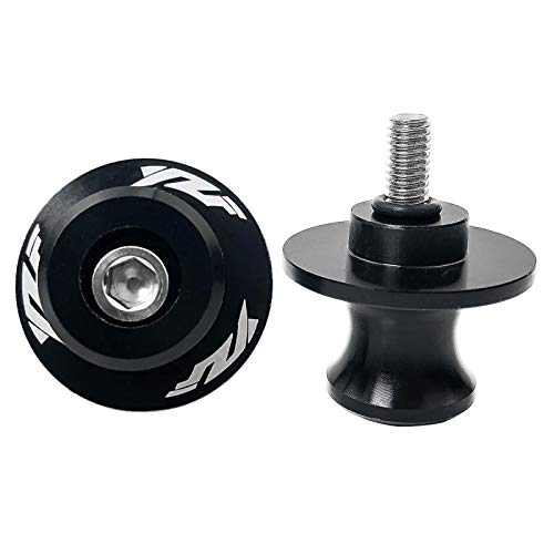 6MM M6 X 1.5 Motorcycle Swing arm Sliders Spools CNC Swing Arm Stand Screws 2PCS for Yamaha YZF R1 R3 R6 R25 R125 R6S 600R 750R (Black) - color: Black