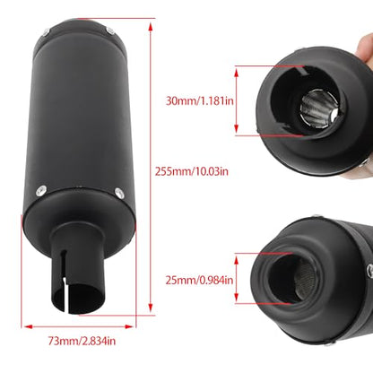 28mm 1.1" Exhaust Muffler Motorcycle Slip On Muffler Compatible with Dirt Bike Street Bike Scooter ATV Racing Black - color: Black