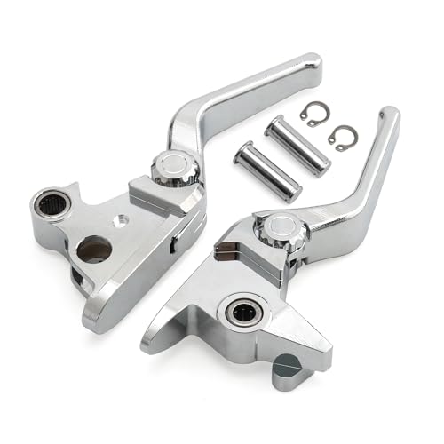 Motorcycle Levers Brake Clutch Handle Lever Adjustable Fit for Harley 2015-2024 Softail Fat Boy FLSB Street Bob FXBB Breakout FXLRS Fat Bob Low Rider FXLR Softail Slim FLHSC 114 (Short, Chrome) - color: Chrome, style: Short
