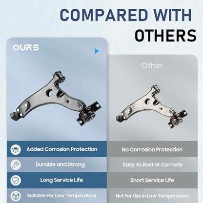 2pc Front Lower Right Left Control Arms with Ball Joints Assembly Fit for Ford Focus 2004 2005 2006 2007 2008 2009 2010 2011 K80408 K80407