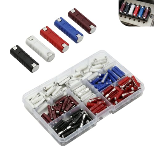 200PCS Car Fuse Torpedo Type, European Automotive Fuse Assortment Kit 5A 8A 16A 25A 40A, Suitable for for Old Style Classic Cars