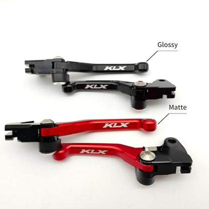 OEM Replacement Brake Clutch Levers for Kawasaki KLX110 (2002-2025) | KLX110L (2010-2025) CNC Aluminum Adjustable Handlebars | Motorcycle Control Lever Set with Easy Install (Glossy, Red) - color: Red, style: Glossy