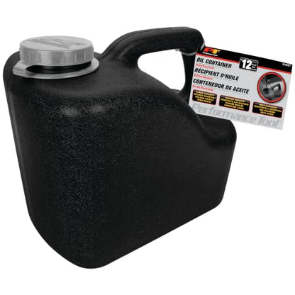 Performance Tool W4067 12-Quart Used Oil Transport Jug, Black
