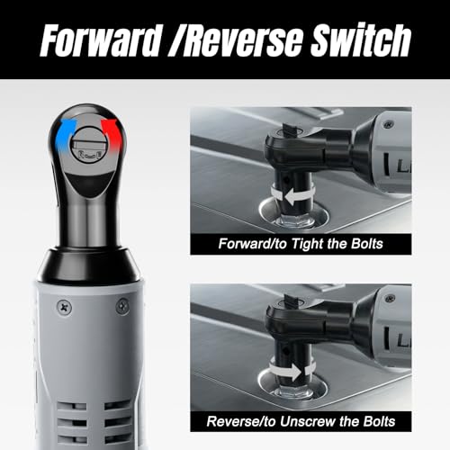 3/8" Cordless Electric Ratchet Wrench Set, 40Ft-Lbs, 2 Batteries
