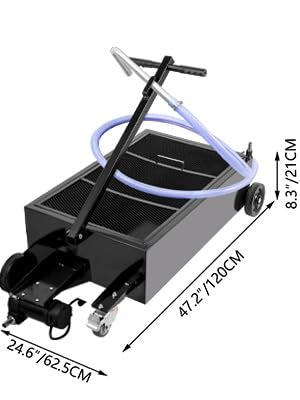 VEVOR Low Profile Oil Drain Pan, 25 Gal Oil Drain Pan with 110V High-Flow Electric Pump, Large Capacity Oil Change Pan with 7.2ft Hose & Folding Handle, Rolling Oil Drain Cart for Trucks, Buses, RVs