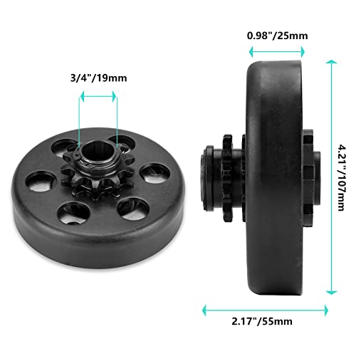 Go Kart Clutch 3/4 Bore 10T with #40/41/420 Chain, for Predator 212 Centrifugal Clutch Fit for Minibike MB165 & MB200 and Honda Cloned Engines GC160, GC190, GX120, GX140, GX160, GX200. Up to 2-6.5HP - size: 3/4" Bore 10T with Chain