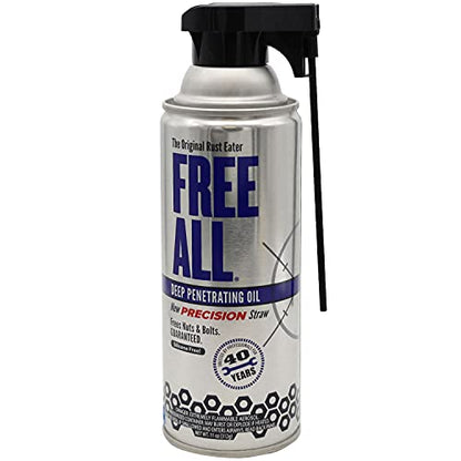Free All Rust Eater Deep Penetrating Oil,11oz Precision Straw, Loosens Rusted Bolts, Nuts, Pipe Connections & Locks, Industrial-Grade Rust Remover, Silicone-Free Formula, Safe on Paint & Plastics - style: 11 Ounces - Precision Straw