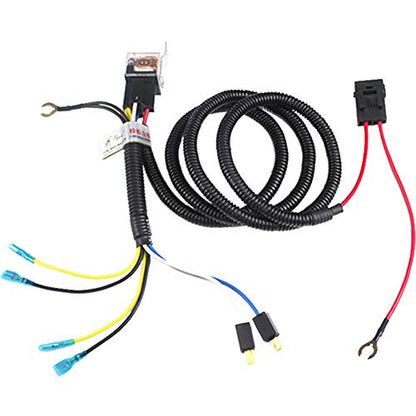 FARBIN 12V Car Horn Relay Wiring Harness Kit and Push Button with Wire - color: Wiring harness+red spot button, size: 12V