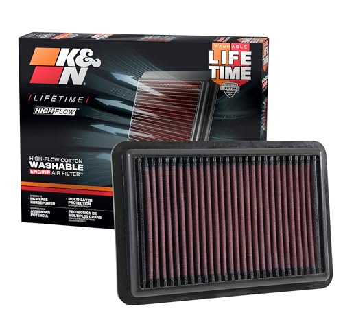 K&N High-Flow Original Lifetime Engine Air Filter: Increase Power: Washable: Compatible with 2017-2026 HYUNDIA/KIA: Elantra, I30, Kona, Veloster, Cerato, Forte, ProCeed, Seltos, Soul, Xceed, 33-5050