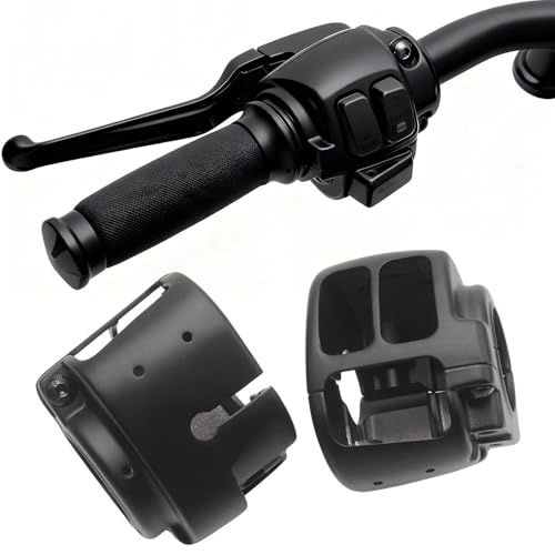 Motorcycle Handlebar Switch Housing Kit Fit for Harley 2014-later XL, 2012-2017 Dyna and 2011-2024 Softail (Black) - color: Black