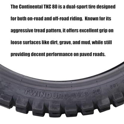 Continental TKC 80 120/70-19 60Q TL Twinduro M+S Front Motorcycle Tire - size: 90/90-21